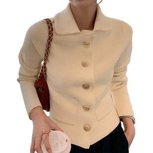 in stock factory wholesale 2025 new knitted coat retro commuter women's new small fragrant style top women