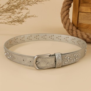 European and American Punk Street Heavy Metal Belt No Rules Paw Studs Diamond Jeans Decorative Belt Cross-border Explosions