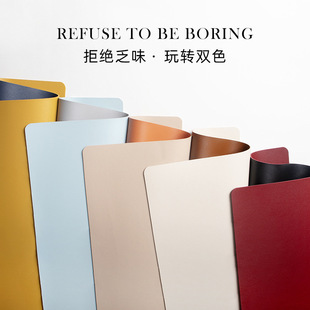 One-piece delivery wholesale two-color PU table mat double-sided available leather oil-proof disposable mat table tablecloth protective mat