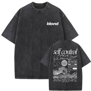Washed Vintage Frank Hip Hop Tshirt Ocean Oversized T-shirts