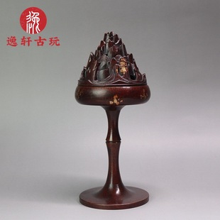 Pure Copper Incense Burner Gilt Boshan Incense Burner Copper Plate Incense Burner Creative Purification Buddhist Hall Offering Incense Ornaments