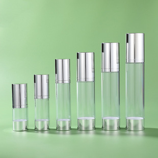 in stock 15-120ml Straight Round Electroplated Vacuum Lotion Bottle Foundation Essence Bottle Travel Sub Lotion Spray Bottle