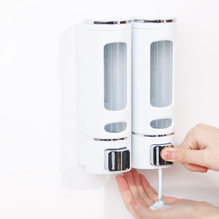 Foreign Trade Special for Soap Dispenser Wall-mounted Hotel Pressing Body Soap Hand Soap Dispenser Container Household Double Head Bottling
