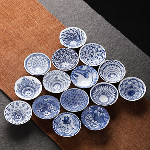 Blue and white porcelain tea cup ceramic kung fu small tea cup single Cup master cup tea set Tea Cup suit tea bowl tea cup
