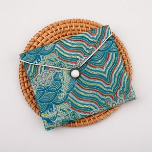 Cloth Bag Bundle Pocket Bag Jewelry Jewelry Jade Wen Play Handstring Storage Yun Brocade Bag Water Pattern Vintage Rope Buckle Flip Cover