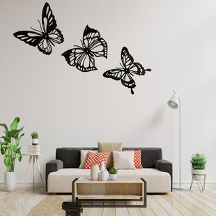 Cross-border New Metal Bee Butterfly Hollow Wall Decoration Creative Living Room Bedroom Wall Hanging Decoration Handmade