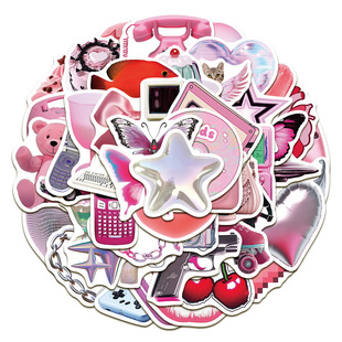 50 pieces Barbie pink y2g girl series stickers laptop notebook phone case decorative waterproof stickers