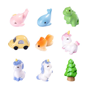 Cross-border micro-landscape creative cute dolphin unicorn animal diy decorations accessories miniature mini small ornaments