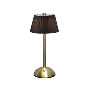 Pleated Fabric Metal Table Lamp Cross-border Homestay Dining Table Bedroom Bedside Decorative Atmosphere Lamp Charging Touch Nightlight