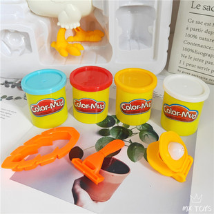 Cross-border export color mud chicken play house DIY light clay mold press Egg toy handmade Plasticine set