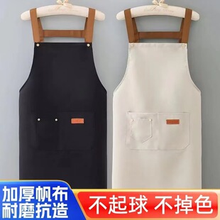 Apron canvas waterproof and oil-proof H-shoulder advertising logo work clothes kitchen dining apron a batch