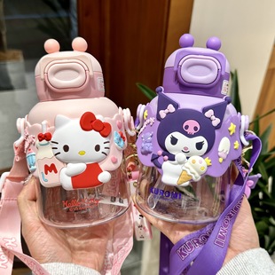 Sanrio Paradise пластиковая чашка для детей милый высокий цвет большой живот всасывающая чашка для студентов мужского и женского пола портативный чайник оптом