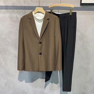 Casual Suit Jacket Men's Spring Slim-fit Single Western Jacket Korean Yuppie Men's All-match Trendy Solid Color Small Suit