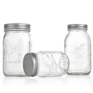 in stock Transparent Thickened Mason Storage Jar Vegetable Salad Jam Sealed Jar Cold Drink Bottle Cross Border Mason Cup 16oz