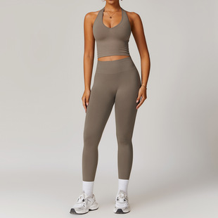 Zechuang Seamless I-shaped Back Sports suit Women's Thread Waist and Hip Lifter Yoga suit Fitness Yoga Suit 7725