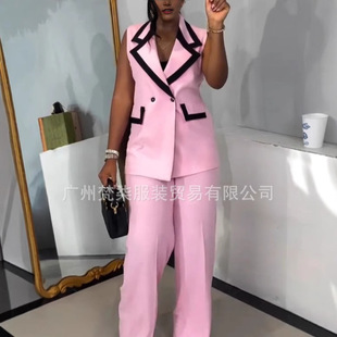 2025 Europe and the United States cross-border Amazon AliExpress explosions fashion temperament casual waistcoat trousers suit two-piece women