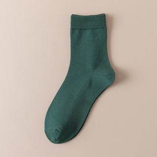 Summer socks women's mid-calf socks sweat-absorbent breathable deodorant long solid color cotton socks pure cotton spring and autumn women's stockings wholesale