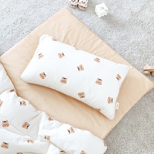 Ins Style Cartoon Simple Animal Children's Pure Cotton Pillowcase Single Kindergarten Folding Cushion Pillow Cover