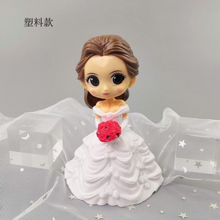 Cross-border Hot Sale Cheap Style Plastic Light Princess Ornaments Snow White Essa Anna Mermaid Cake Decoration