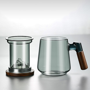 Personal Special Glass Cup Office Tea Cup View Mountain Tea Cup Tea Separation Filter Flower Tea Cup