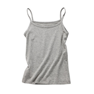 Girls' Camisole Children's Base Shirt Elastic Simple Underwear Solid Color Cotton Top Korean Summer Children's Wear Category A