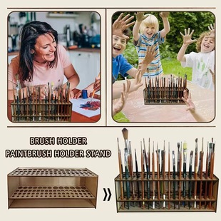 Brush Holder держатель для рисования 67 держателей кисти настенный отдельно стоящий деревянный держатель