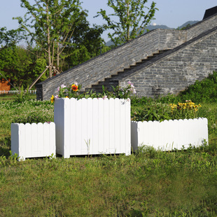 PVC rectangular flower box garden balcony flower box vegetable planting pot planting box outdoor flower box fence flower pot