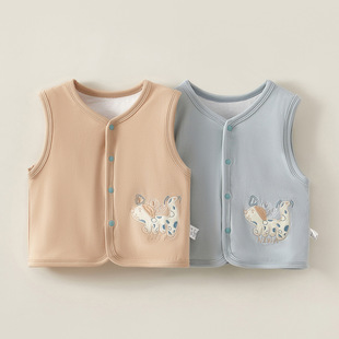Baby waistcoat double-layer outer wear class a spring and autumn baby waistcoat newborn warm vest children handsome small waistcoat