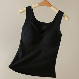 Autumn and Winter New De Rong 7A Women's Thermal Vest One-piece Fixed Cup with Chest Pad Wear-free Bra Base Underwear
