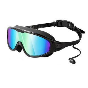 Large frame swimming goggles anti-fog HD men and women adult anti-fog waterproof glasses electroplated myopia swimming goggles swimming cap suit