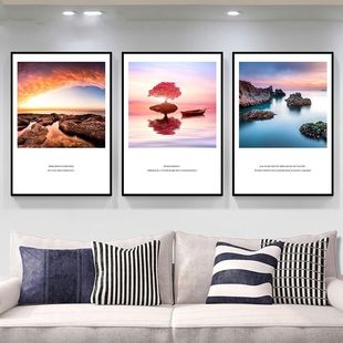 New living room background wall decorative painting simple sofa wall landscape painting restaurant corridor wall fresh mural