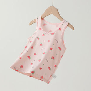 Children's Vest Children's Round Neck Pajamas Thin Home Clothes Girls' Inner Wear Base Sling Summer Sleeveless Waistcoat