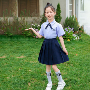 Thai style college style summer primary school graduation class clothing kindergarten garden clothing girls Thai school uniform foreign style JK skirt set