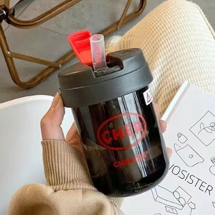 Children's Drop-Resistant Small Cup Portable Cute Cup Portable Cup with Suction Tube Mini Tons Water Cup