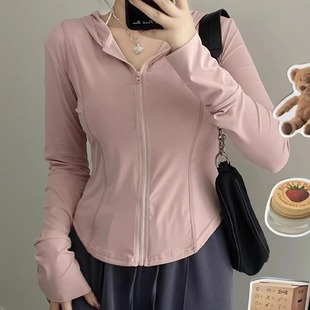 Slim-fit sun protection clothing for women 2024 Summer new UV protection breathable yoga clothes sports blouse sun protection clothing coat