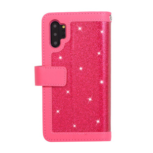 For Samsung Note10 fashion glitter zipper bag nine card mobile phone case lanyard bracket note10plus leather case
