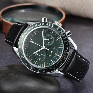 Manufacturer Wholesale Aliexpress Men's High-Quality Steel Band Quartz Six-Pin Chronograph Watch European Men's Belt Watch