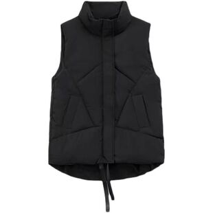 Autumn and Winter Korean Style Down Cotton Vest Women's Mid-length New Loose Vertical Collar Vest All-match Vest for Women