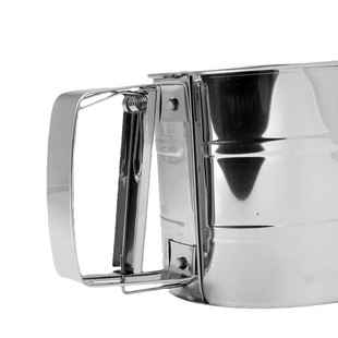 In stock stainless steel semi-automatic handheld small size flour sieve hand-pressed cup-shaped sugar powder sieve kitchen tools