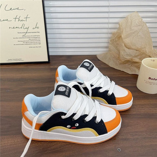 Red Green Fly Hong Kong Style Original Cartoon Niche Bread Shoes ins2025 Spring New All-match Sports Casual Sneakers