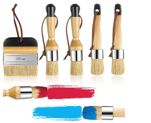 Spot manufacturers wholesale 1 inch 2 piece round head brush painting brush Birch pure bristle wax brush Amazon explosions