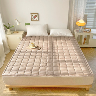 New Type A Cotton Yarn-dyed Wash Cotton Mattress Mattress Simple Unprinted Style Plaid Floor Mat