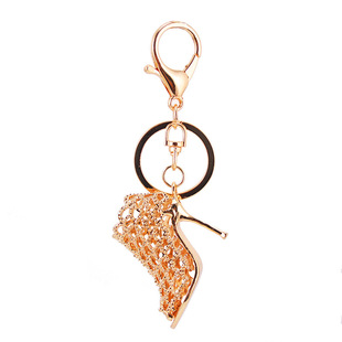 Creative Small Gift Women Crystal Hollow High Heels Car Keychain Pendant Women's Bag Accessories Key Chain 792