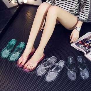 Flip-flops women's summer fashion explosion jelly pvc transparent deodorant students wear beach sandals women's fashion