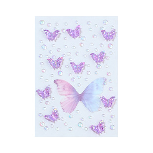 Face Makeup Paste Face Accessories Children's Performance Stage Makeup Bride Eye Makeup Bright Diamond Face Pearl Butterfly Makeup