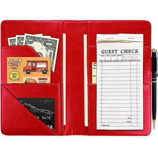 Car document set passport card bag menu check clip PU wallet hotel bill clip change zipper bag wallet
