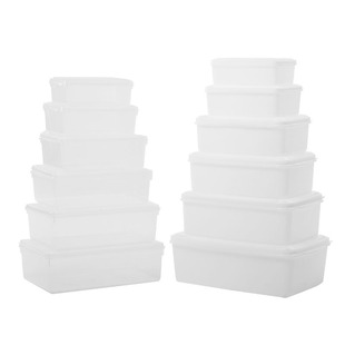 Uncovered Rectangular Transparent Plastic Box Large Household Fresh-keeping Box small size Storage Box Square Without Lid