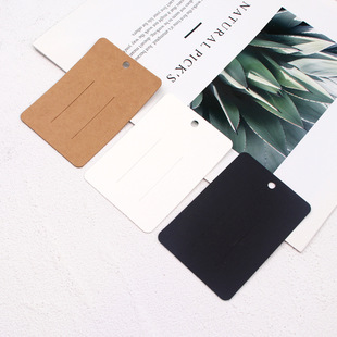 Wholesale 7x 10cm blank kraft paper hairpin card black jewelry packaging cardboard 100 hot stamping logo