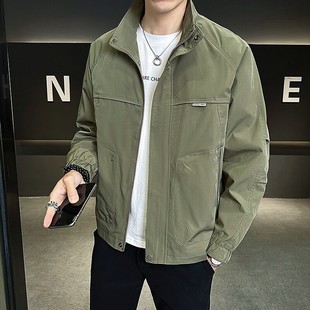 Data Jacket Men's Youth Spring and Autumn Casual Men's Jacket New Style Collar Top Black