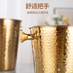 Cross-border in stock Stainless Steel Ice Bucket Luxury Crushed Red Wine Cocktail Beer Ice Bucket Soft Decoration Home Decoration
